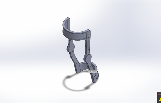 CAD render of the modular knee brace, isometric view